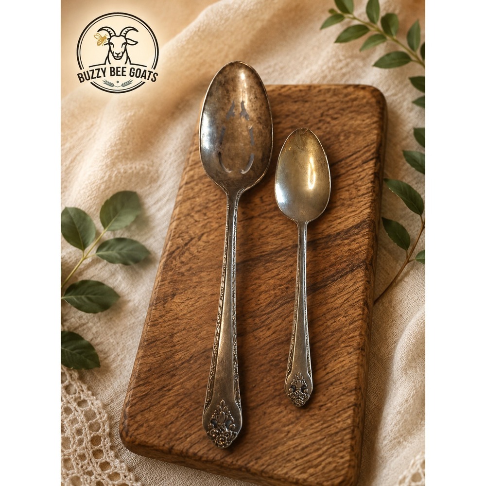 WM A ROGERS ONEIDA LADY STUART SILVERPLATE SERVING SPOONS SET OF 2 VINTAGE